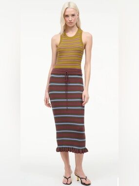 Staud ABBOTT DRESS REDONDO STRIPE MULTI